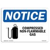 Signmission OSHA Sign, 12" H, 18" W, Rigid Plastic, Compressed Non-Flammable Gas Sign With Symbol, Landscape OS-NS-P-1218-L-10758